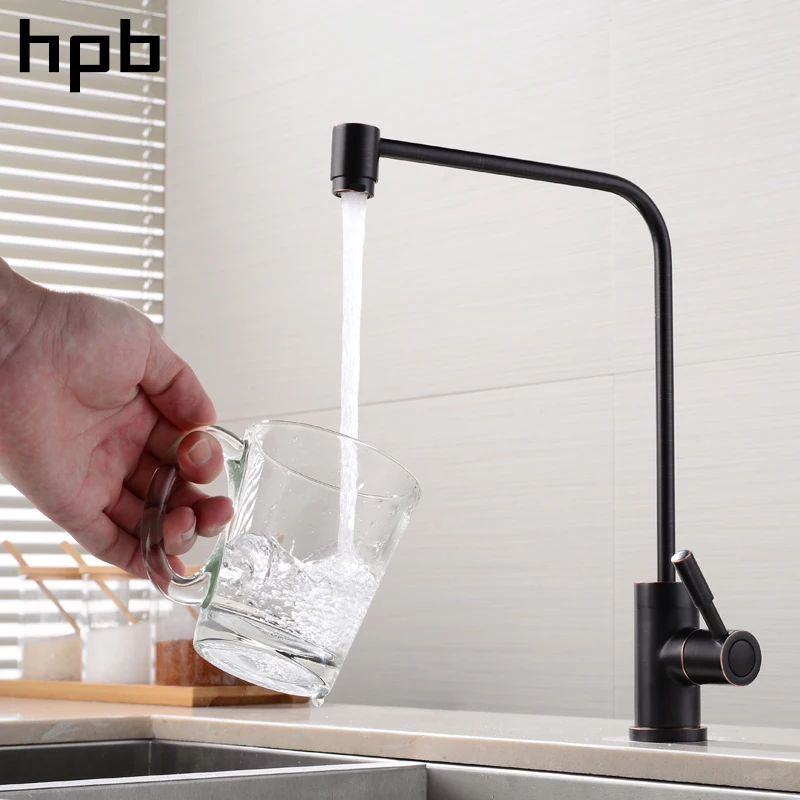 

HPB Brass Oil Rubber Bronze Cold Water Reverse Osmosis Kitchen Drinking Faucet Pure Filter Purified Spout Tap HP4404O