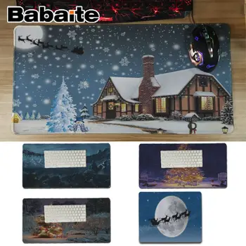 

Babaite Custom Skin Christmas Snow Santa Tree New Year Anti-Slip Durable Silicone Computermats Lock Edge Mousepad Mat Table Pad