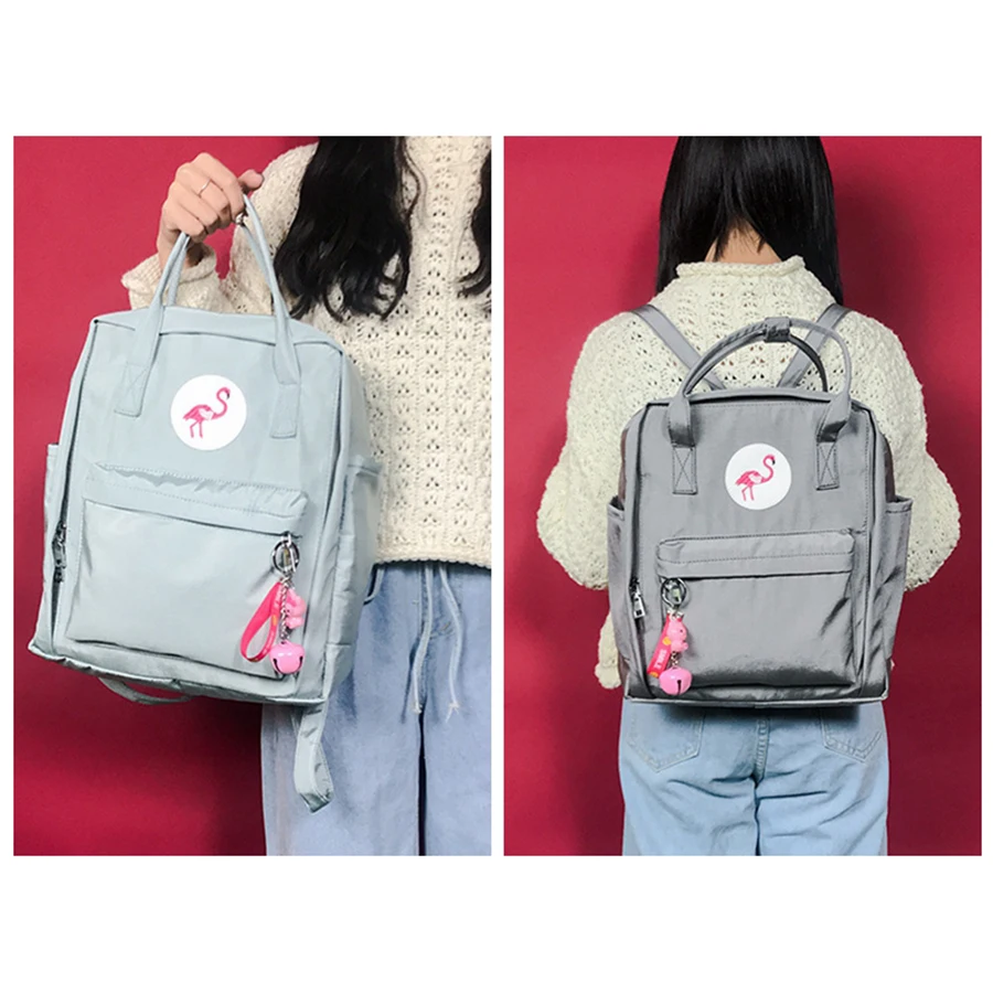 Harajukua للماء النايلون المرأة على ظهره فلامنغو التطريز النساء على ظهره كلية حقيبة طالب لطيف السفر حقيبة Mochilas