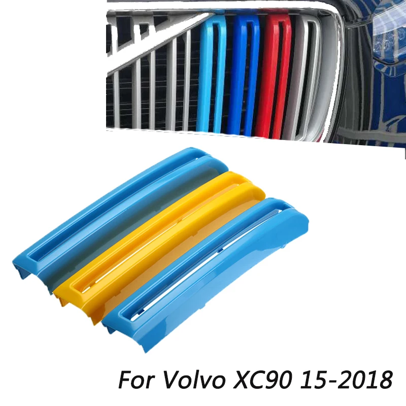 

3 Pcs/Set For Volvo XC90 3 Colors Racing Grille Front Kidney Grille Grill Cover Strip Clip 2015-2019