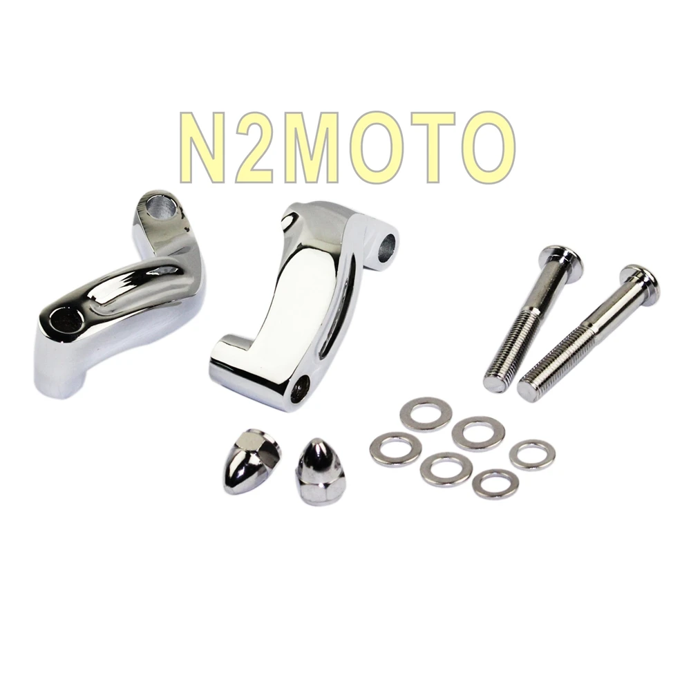 

Chrome Mirror Extension Adapter Adaptor Kit for Harley Davidson Softail Fatboy Dyna Street Glide 2009-2014