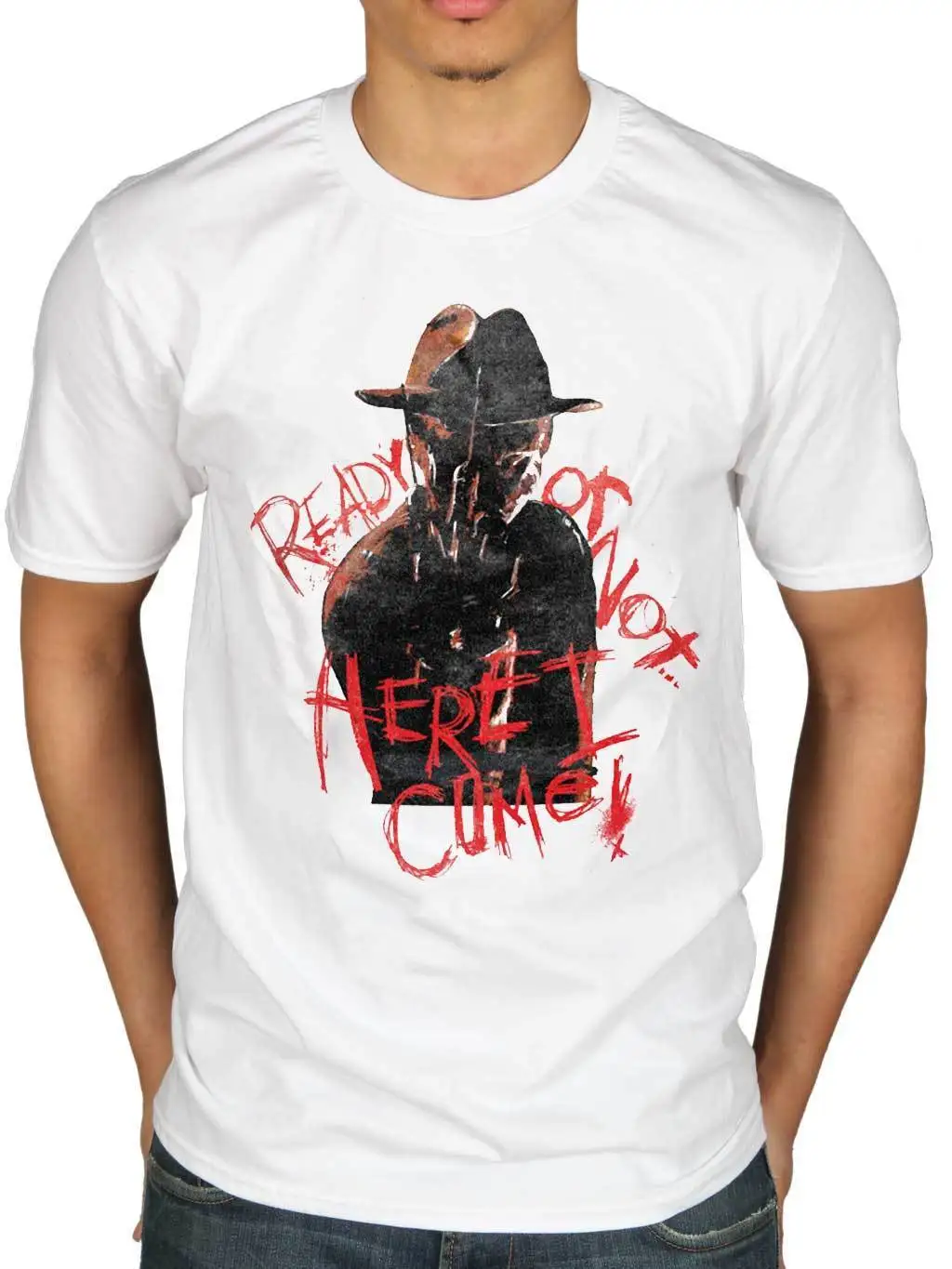 Официальный Nightmare On Elm Street готовое или не футболка Фредди Крюгер фильм Poste Для