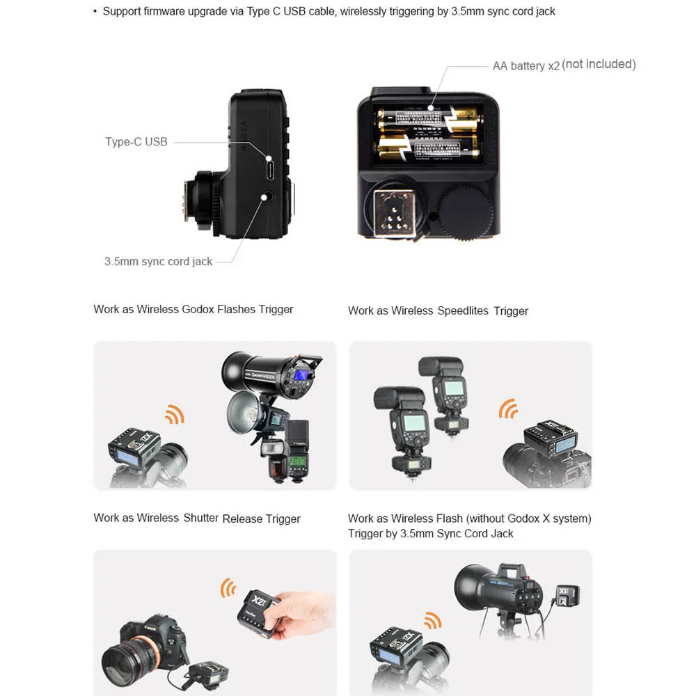 Беспроводная вспышка Godox X2T P TTL flash Trigger Speedlite 2 4G беспроводная передача Bluetooth