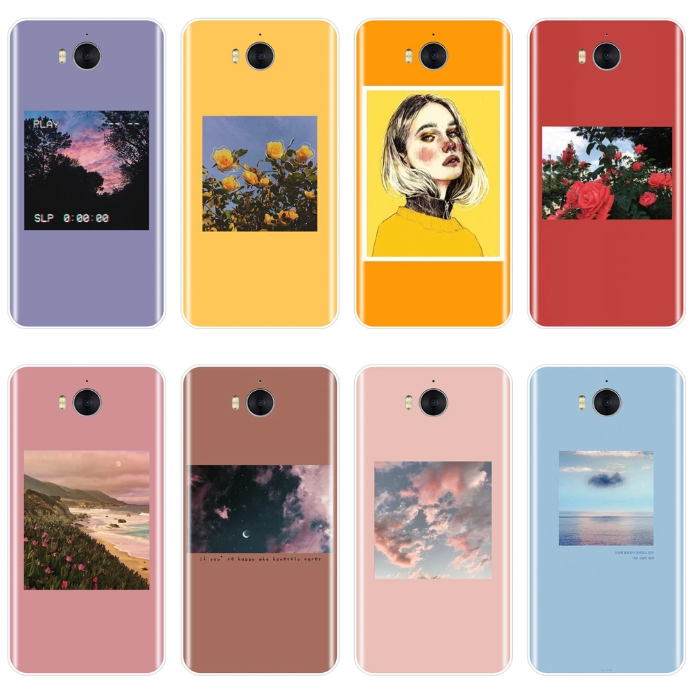 Силиконовый чехол для телефона huawei Y3 Y5 Y6 Y7 2017 II Pro мягкий с желтым цветком девочки