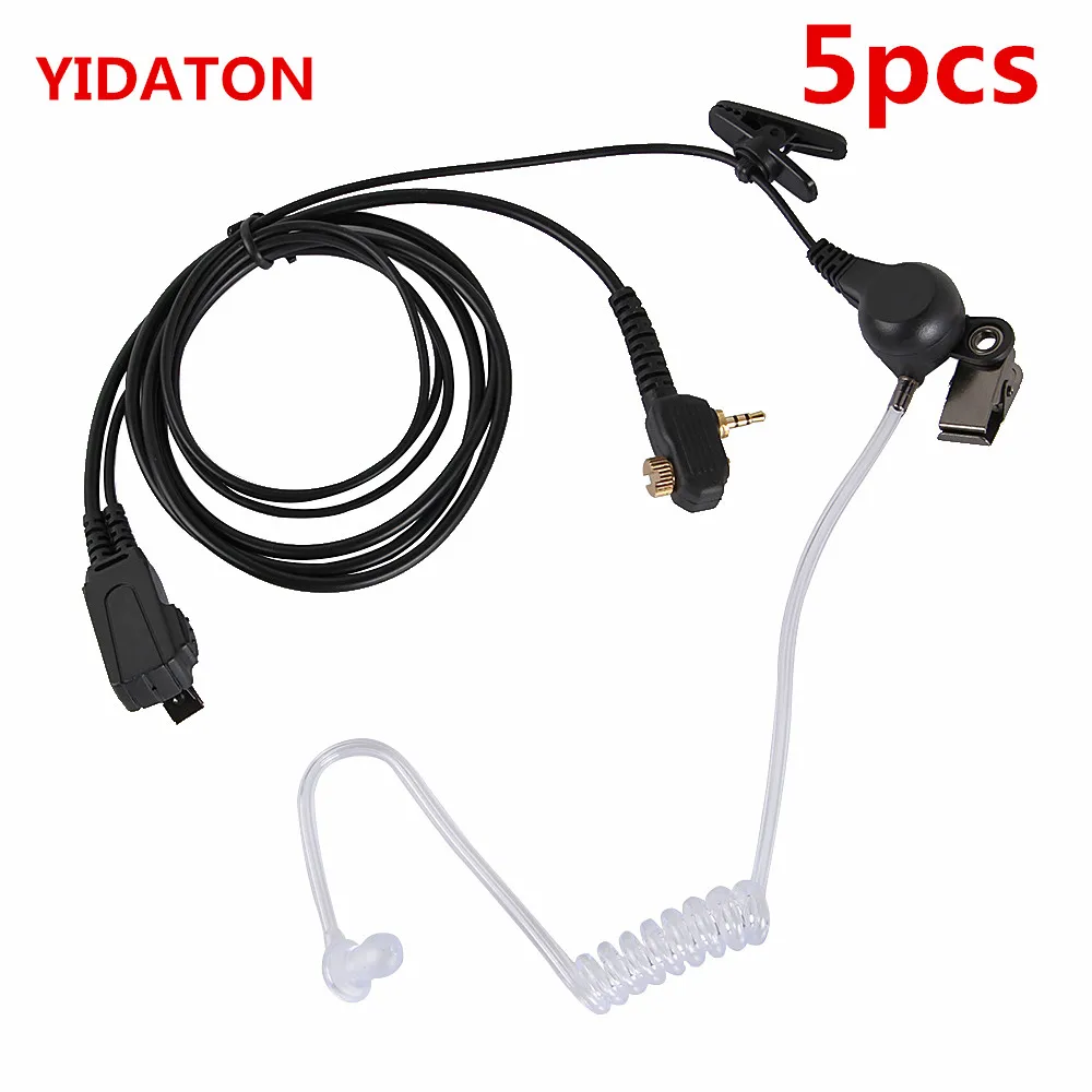 

YIDATON 5pcs Earpiece Headset PTT for Motorola Portable Radio MTH800 MTH850 MTP850 MTS850 Earphone MTH600 MTH650 Walkie Talkie