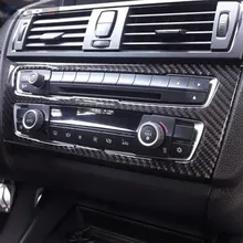 Для BMW F20 F21 углеродное волокно Автомобильный интерьер кондиционер CD панель управления Крышка отделка автомобиля Стайлинг наклейки 1 серия Аксессуары