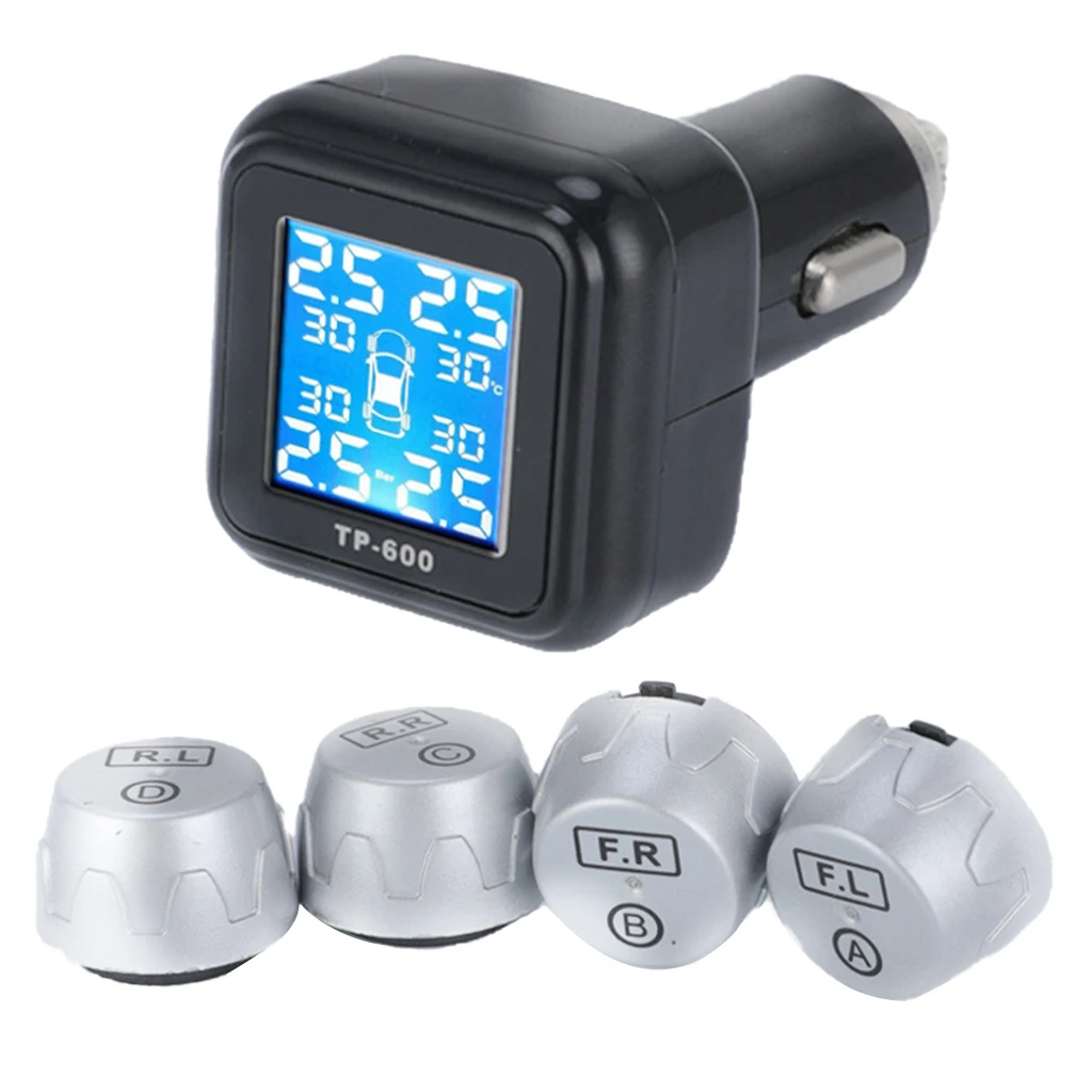 

Car TPMS Tire Pressure Monitor System w/4 External Sensors Waterproof High Quality ABS plastic
