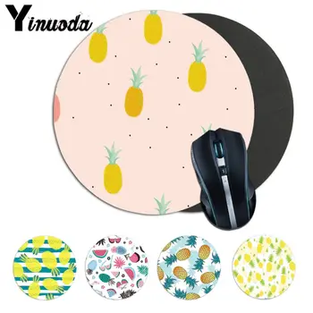 

Yinuoda New Pineapple Summer Icons pattern Laptop Computer round desk pads Mousepad Custom Design Gaming Computer Mouse pads