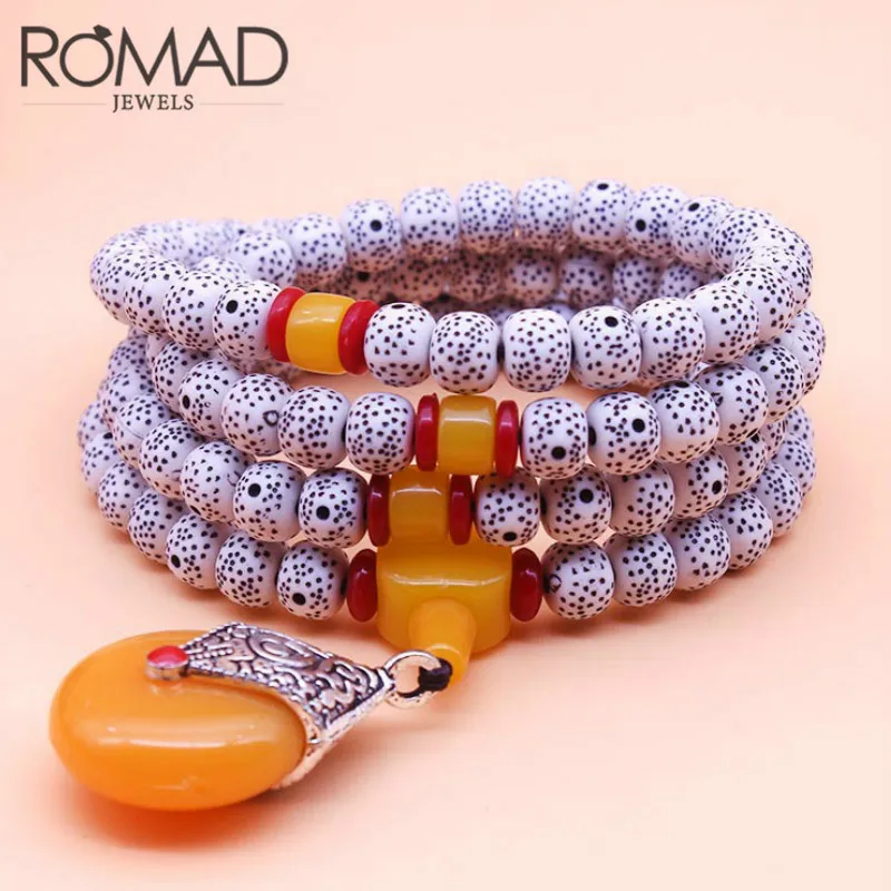 

Hiphop Hot Selling 108 Beads Strand Bracelets for Women Elegant Wedding Jewelry Bohemia Accessories Multilayer Long Bracelets
