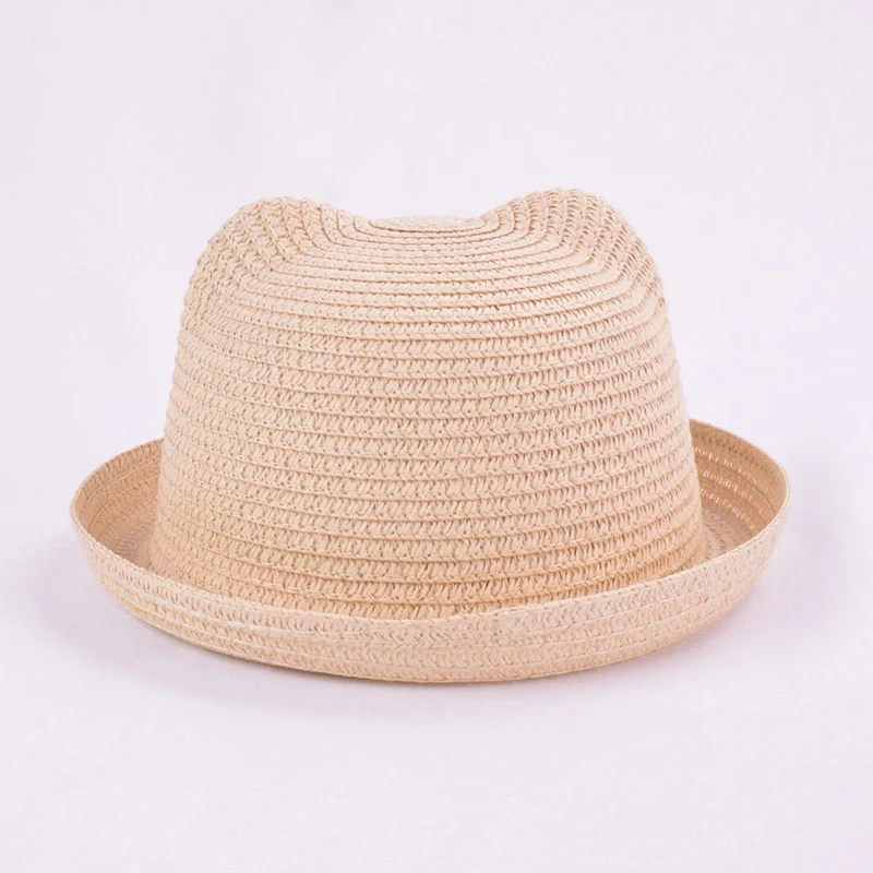 Baby Hat Kids Bucket Hat Kids Sun Hat Fashion Lovely Girls Boys Straw Hats Headdress Summer Kids Baby Bucket Sun Hat Cute Ear Solid Floppy Beach Cap For Children