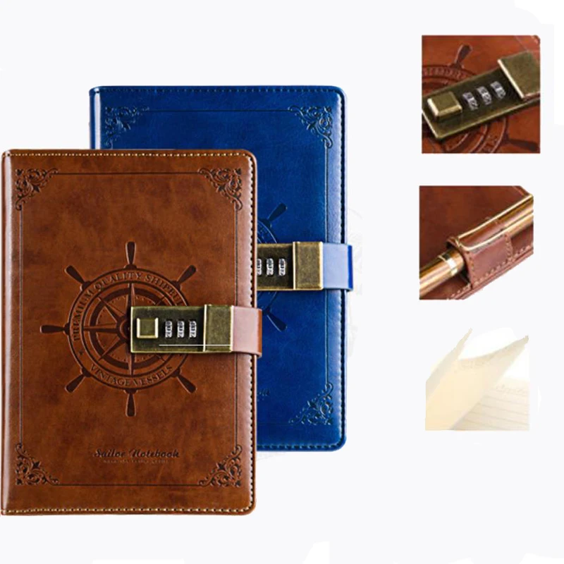 

Agenda 2019 Planner Stationery Organizer Diary Notebook with Lock Secret Vintage Student School Personal Business Note Books