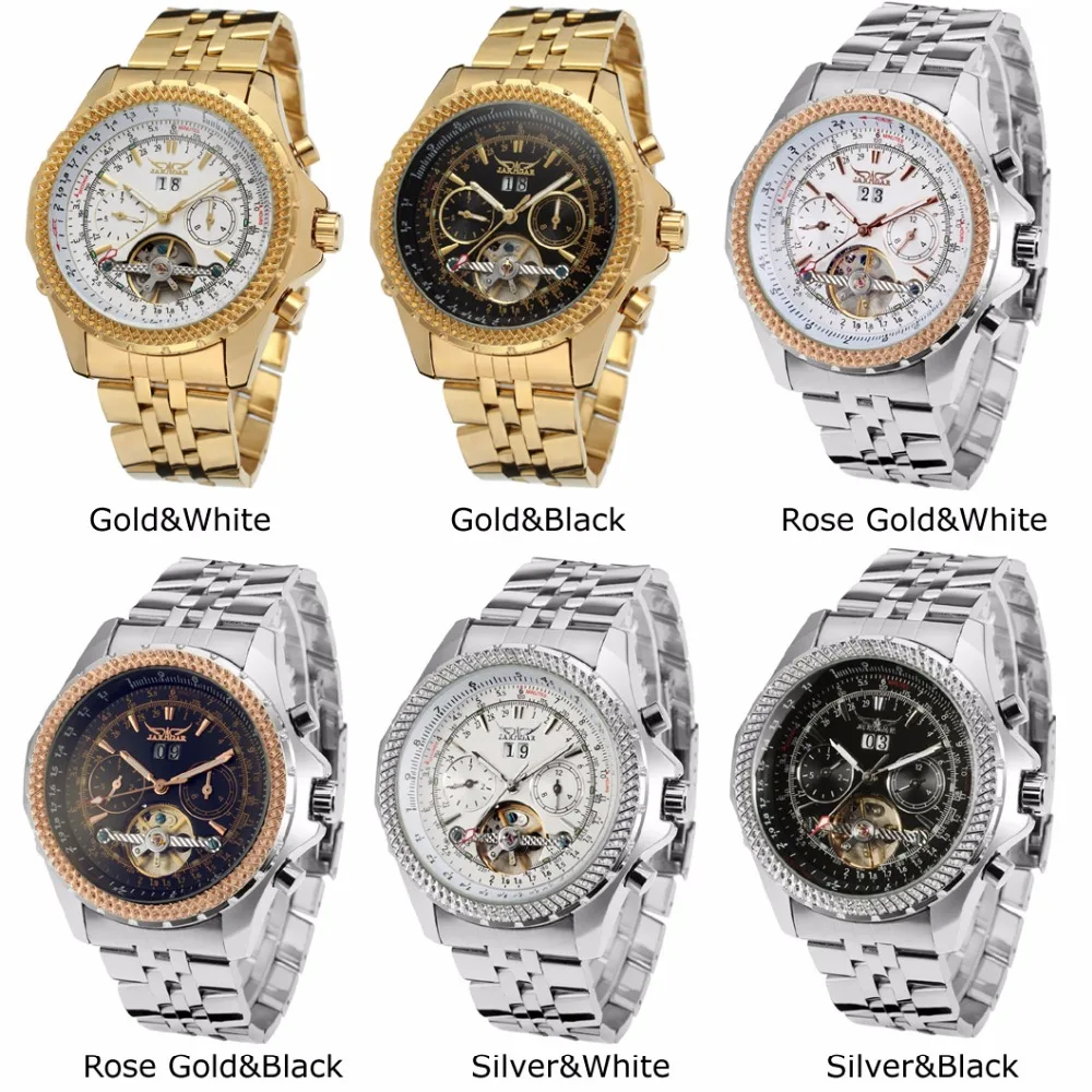JARAGAR Tourbillon Мужские часы с большим циферблатом автоматические механические