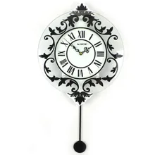Modern European decorative Rome creative fashion clock personality Modern Decoration Fashion Mute Swing Wall Clock 31.5*58CM