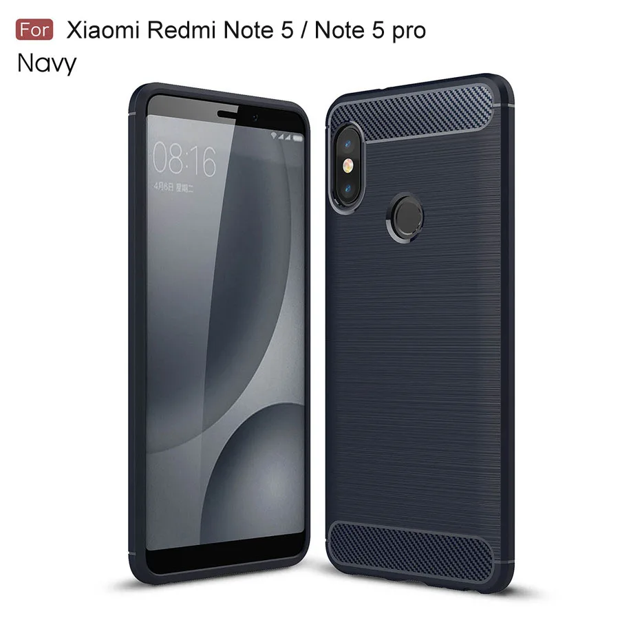 Чехол для Xiaomi Redmi Note 5 Pro Note 5A Prime, силиконовый чехол из ТПУ и углеродного волокна, мягкий силиконовый чехол для Xiaomi Redmi 5A 5 Plus, чехол - Цвет: Синий