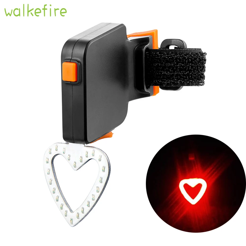 Walkfire сердце Форма Велосипедный Спорт хвост велосипед светодиодный свет лампы MTB Велоспорт Детская безопасность Предупреждение Seatpost заднего света спортивные Аксессуары для велосипеда