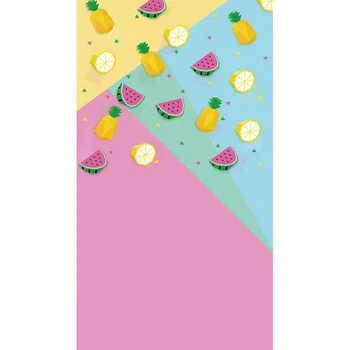 

cartoon lemon pineapple watermelon fruit colorful backdrops Vinyl cloth High quality Computer print children kids background
