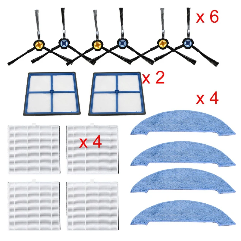 Hepa фильтр, боковая щетка первичный фильтр Швабра Ткань для ilife V8 V8s X750 X800 X785 V80 пылесос запасные части - Цвет: kit-4