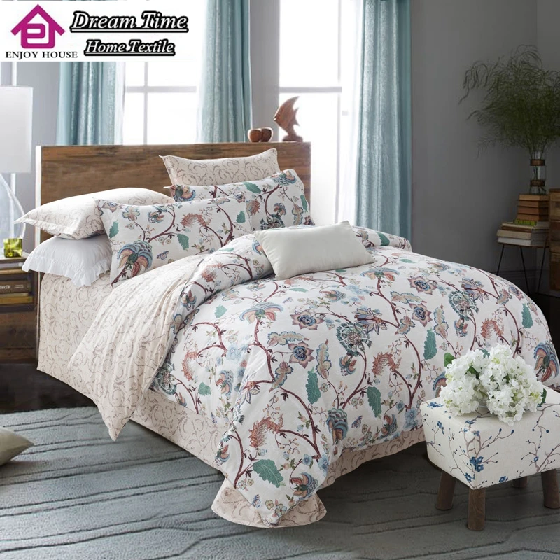 Fashion 4pcs 100 Cotton Girls Fairy Floral Bedding Set Flower Garden fashion-4pcs-100-cotton-girls-fairy-floral-bedding-set-flower-garden