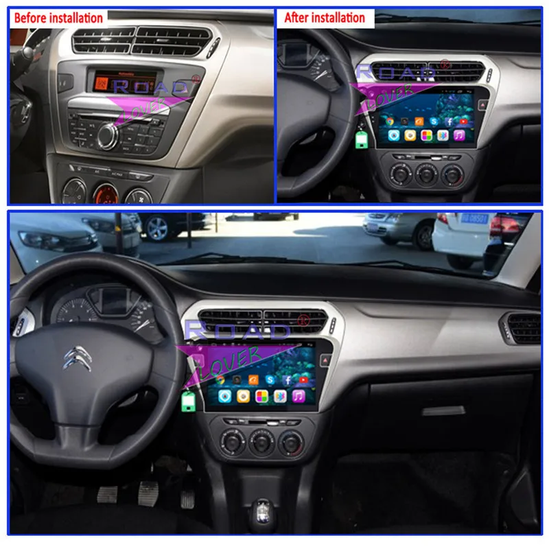 Cheap Roadlover Android 8.1 Car Multimedia Radio For Citroen C-Elysee 2014 Peugeot 301 2014 Stereo GPS Navigation Magnitol Din NO DVD 7