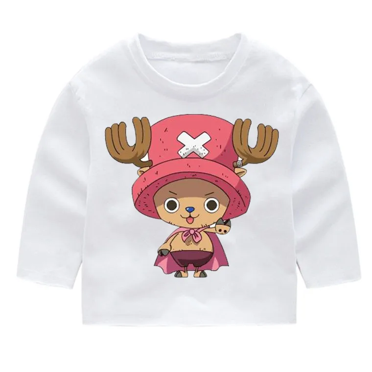 Модные хлопковые футболки с длинными рукавами принтом Tony Chopper детские топы