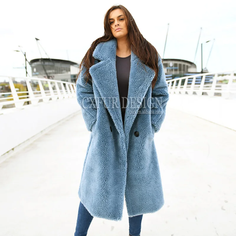 Teddy Bear Jacket Winter Coat Women, NRUTUP Longline Thick Warm Faux Fur  Jacket Artificial Fox Fur Outwear Casual (Blue, 2) at  Women's Coats  Shop