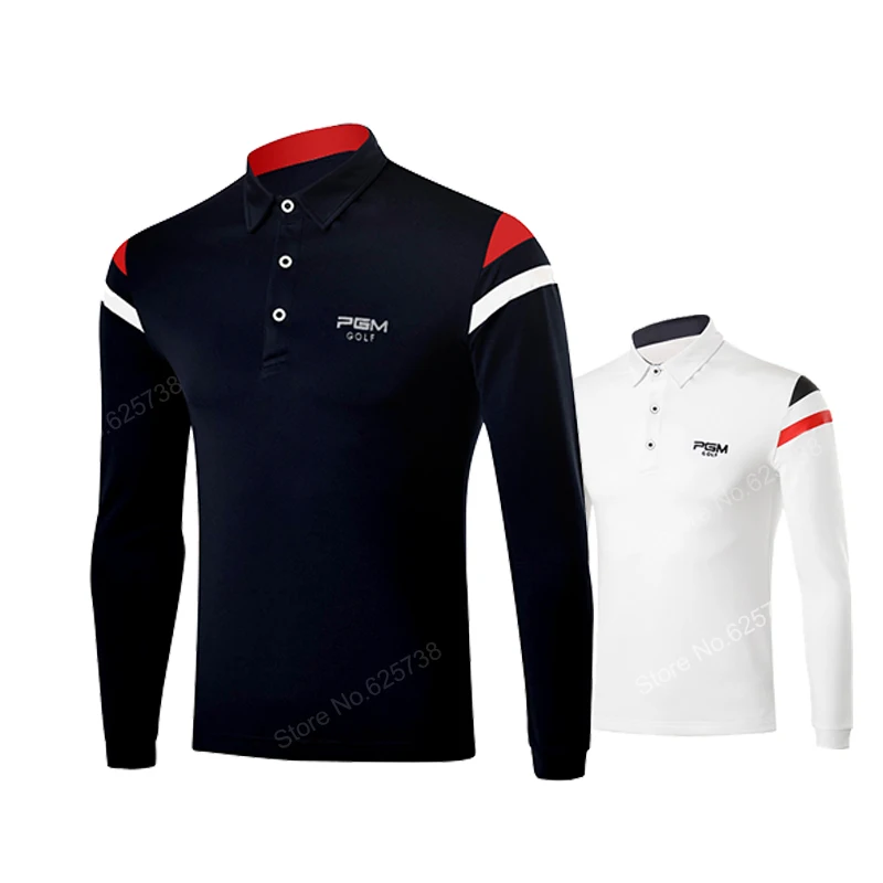 2017 autumn winter PGM golf apparel men's Quick Dry High elasticity Thick Long Sleeved Golf T-shirt softness Polo Shirt