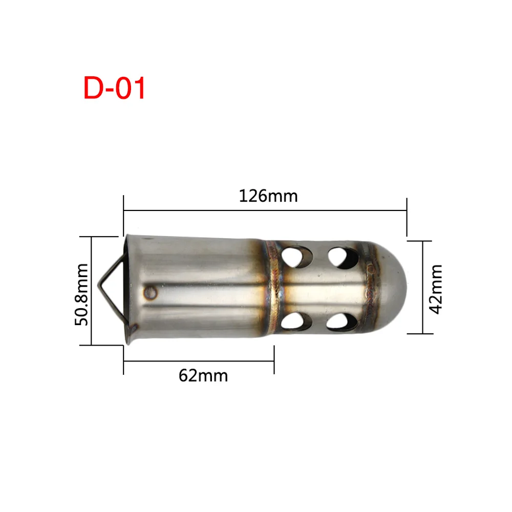ZSDTRP Универсальный 51 мм передний дБ убийца для мотоцикла глушитель выхлопной трубы глушители для автомобиля дБ убийца шумоподавитель внедорожный велосипед - Цвет: D-01