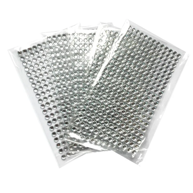 

5 sets/bag 6mm kids toy Rhinestone Stickers Acrylic silver crystal Self Adhesive Facial makeup Holiday decoration Children gifts