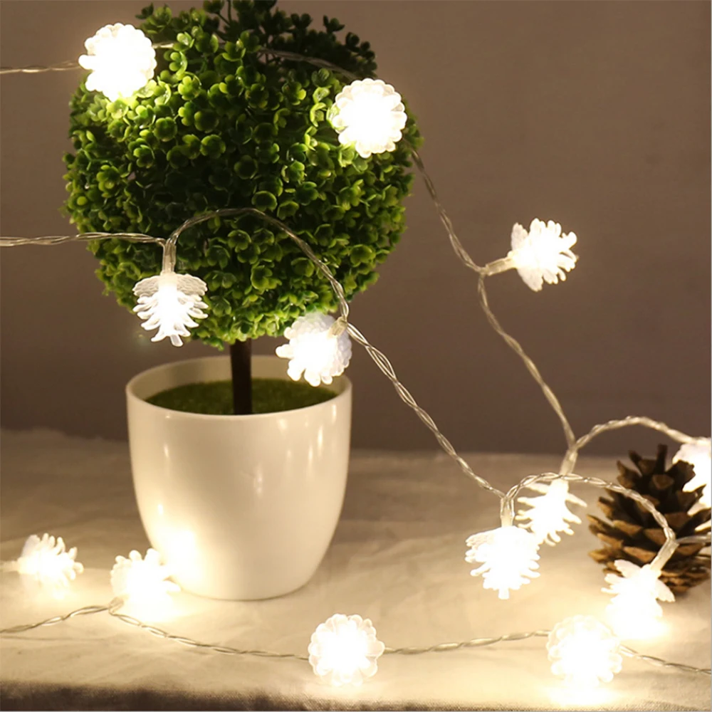 

LED Pine Cone Light String Decorative Romantic Lights 20 LEDs USB Charging Outdoor Lighting Lights For Wedding Party Festival