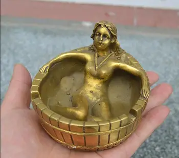 

6cm pure copper Angel ashtray office home creative craft ornaments