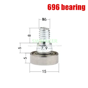 

SWMAKER 1pcs bearing 696 with M6 screw , outer thread guide 696 bearing roller wheel guide wheel