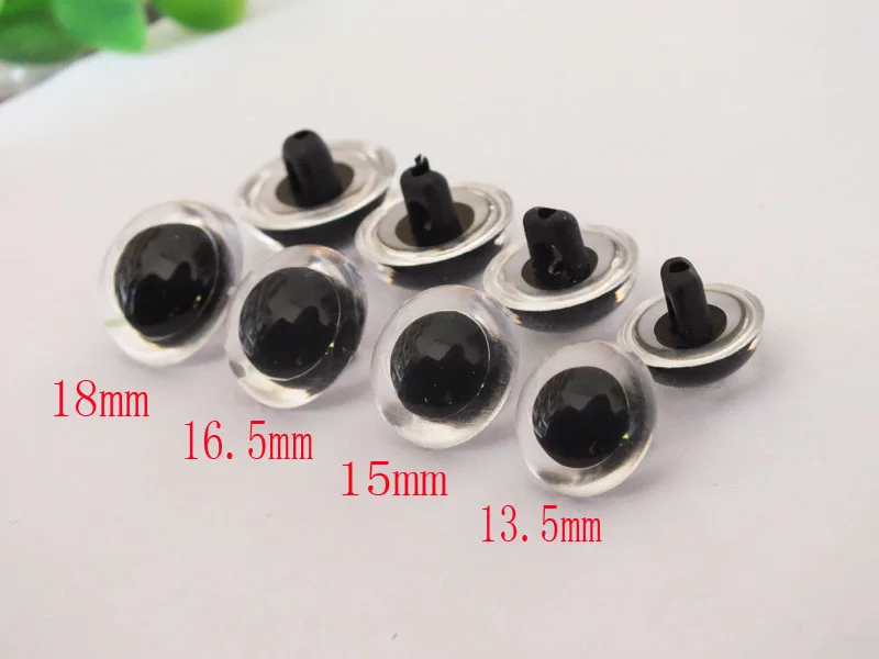 safety sewing toy eyes kit---13.5mm/15mm/16.5mm/18mm clear button doll eyes