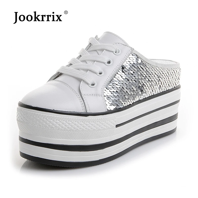 Augmenté Dame Femmes Slip D'été Marque Chaussures Coins À Gliter Mode on Jorrkrrix Blanc Compensées Formateur 2019 Semelles iPZwTXuOk