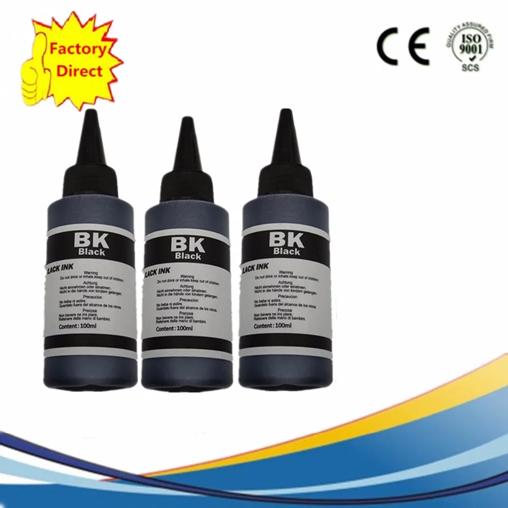 

300ml Specialized Dye Ink Kit For HP All Printers 3 black 100ml/Bottle Top Quality Ciss Refill Ink With Vivid Color No Plug