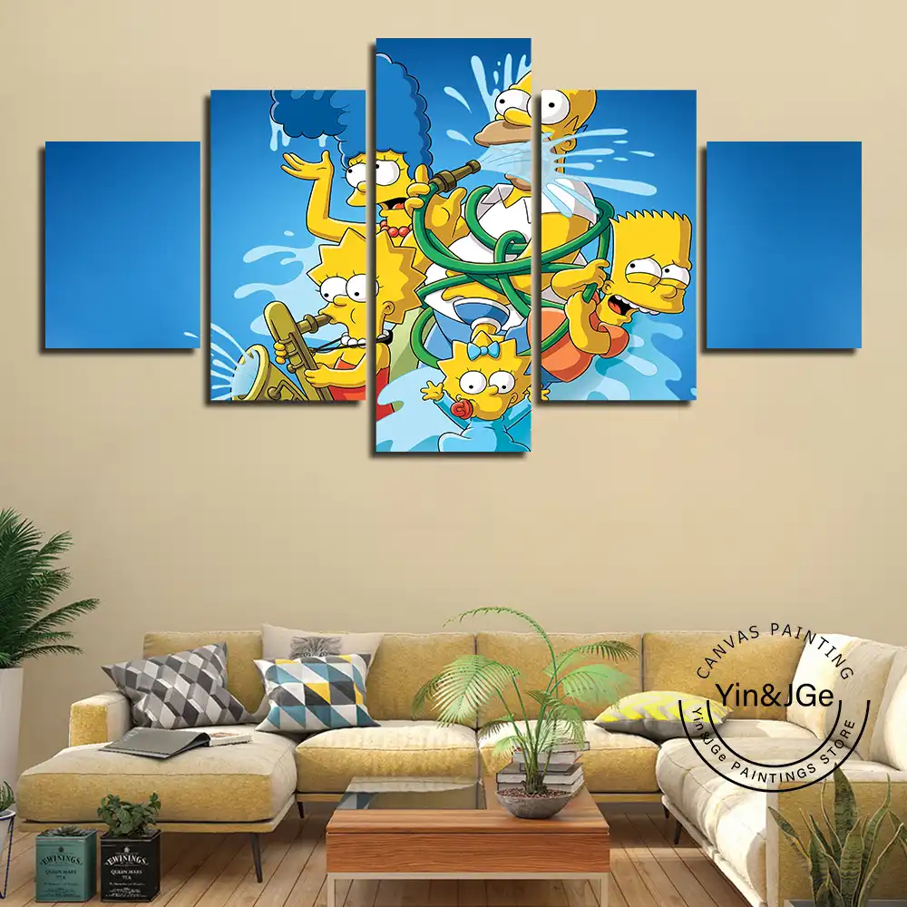 Obras De Arte Modulares De Pared Modernas 5 Piezas Lienzo Arte