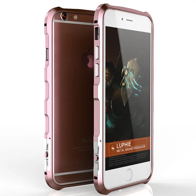 Luphie Металлического Алюминия Бампер Для Apple Iphone 6s Case Без винт Shockpoof Бампера Металла