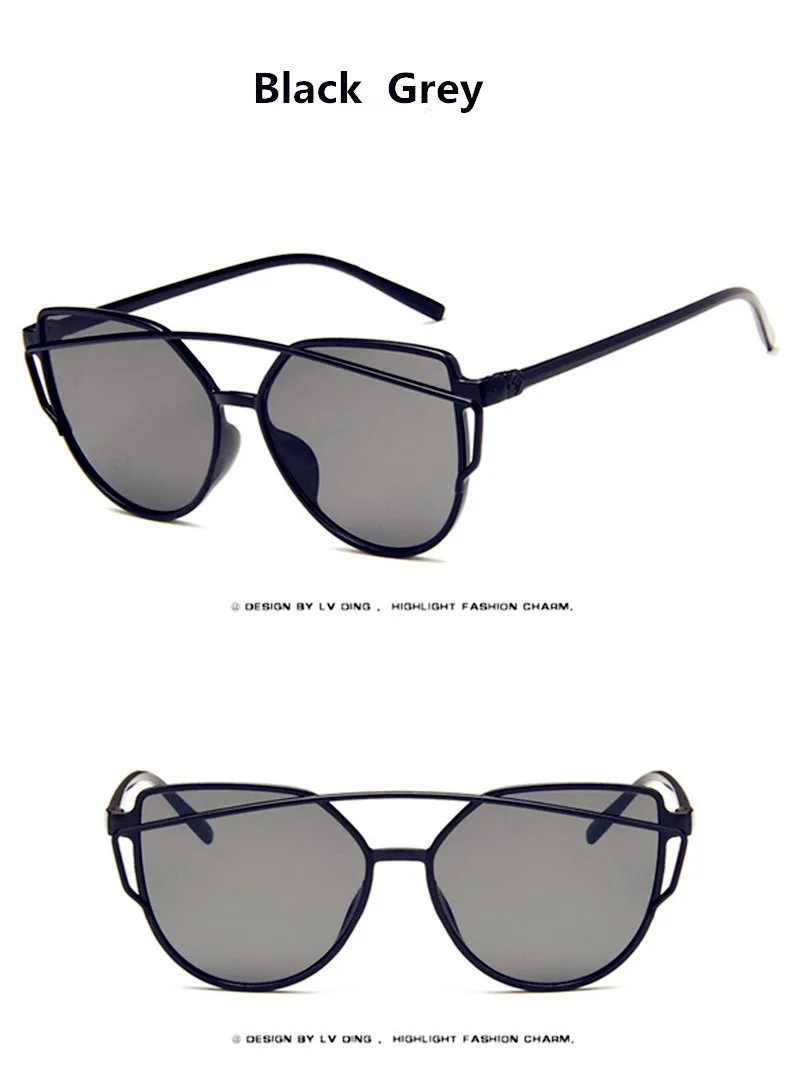 2019 New Sexy Ladies Cat Eye Sunglasses Women Fashion Clear Eyewear Metal Frame Sun Glasses For Female UV400