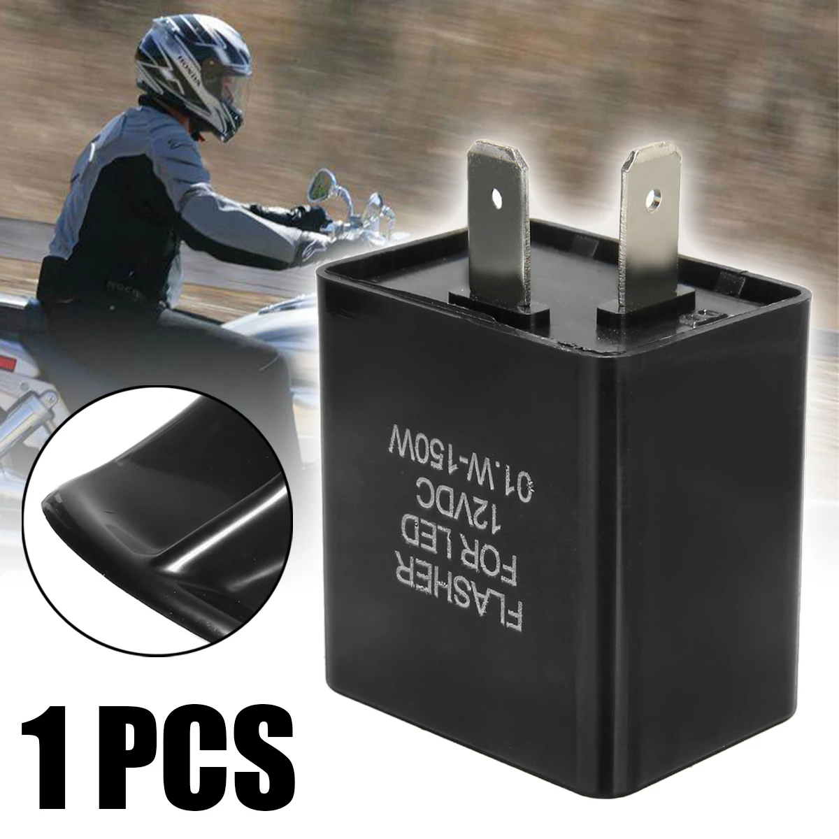 

For Turn Signal Light Indicator 1PC 12V 2Pin Motorcycle Electronic LED Flasher Relay Black Plastic Metal Flashing Blinker Replay
