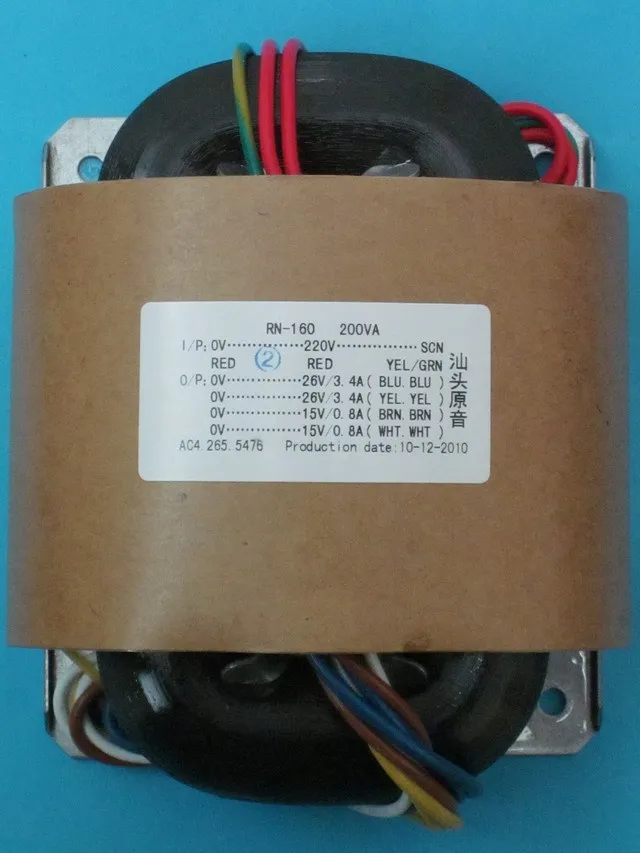 

R Core Transformer copper custom transformer 220V input 200VA 2*26AC 3.5A + 2*15V 0.6A with shield output for Power amplifier