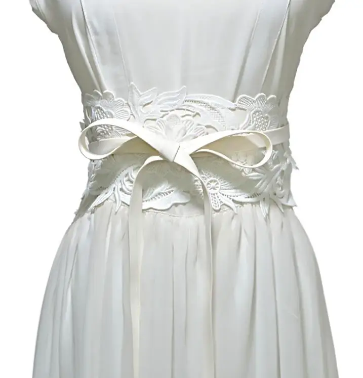 Хит, Модный женский кожаный широкий пояс 9,5 см, женский пояс в европейском и американском стиле, женские широкие кружевные ремни, Bg-946 - Цвет: White