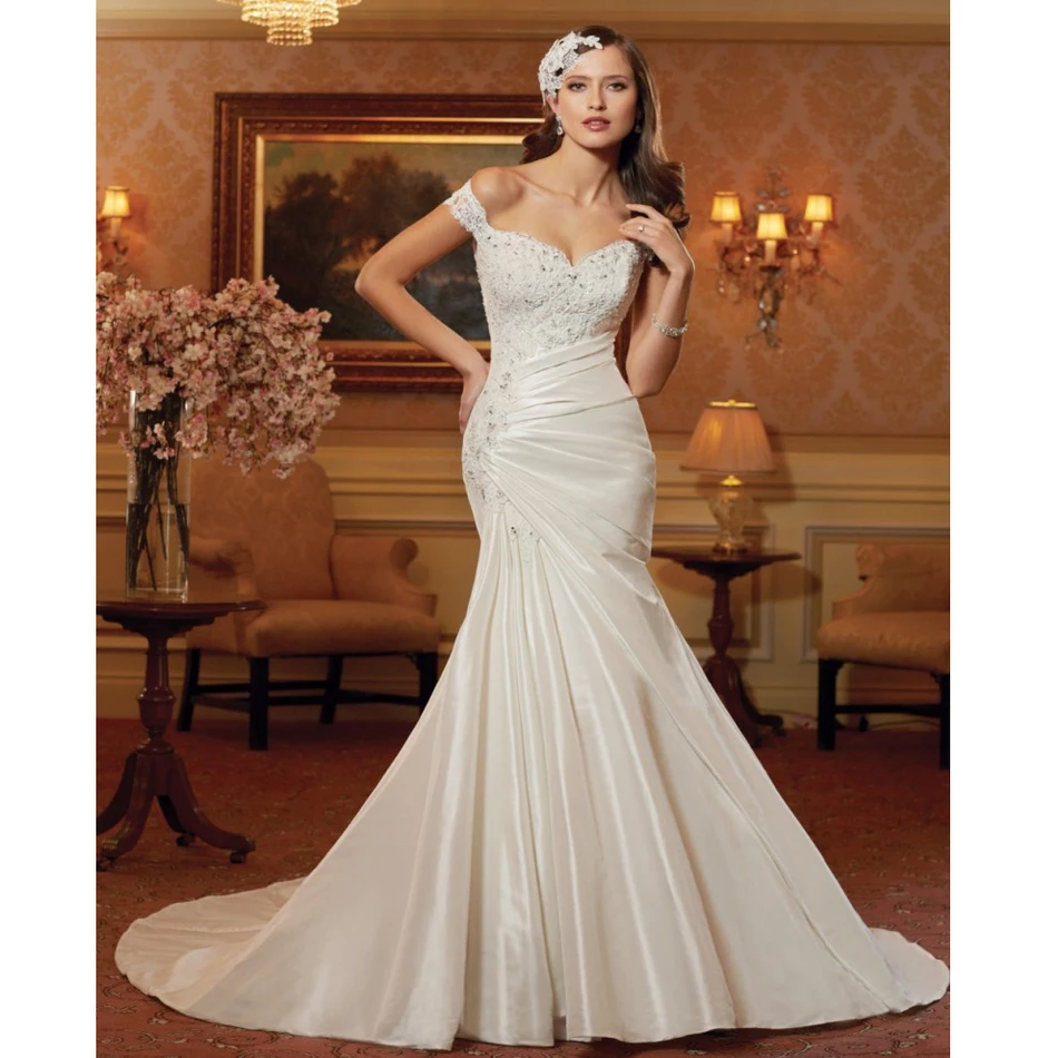 Vestido De Noiva font b Custom b font font b Made b font White Ivory Taffeta