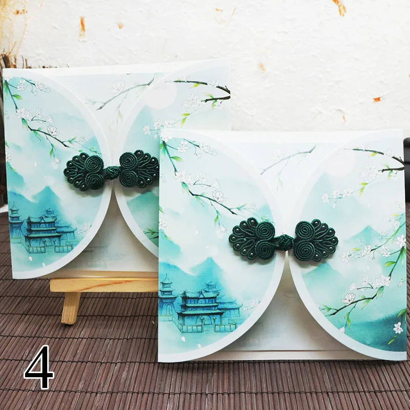 Креативные китайские винтажные поздравительные открытки с узлом милые элегантные открытки с изображением цветов Подарочная открытка на день рождения для детей подарок кавайные канцелярские принадлежности - Цвет: 4