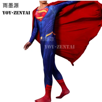 

YOY-ZENTAI-4 High Quality 3D Print Superman Costume Muscle Shade Superman Cosplay Suit Spandex Superman Zent
