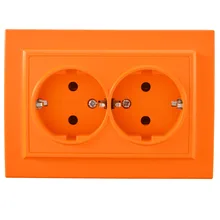 Настенная розетка попсокет оранжевый Цвет двойная розетка withearth Цвет Фул Европейский DIY Гнездо 16A 250V legrand Schneider livolo