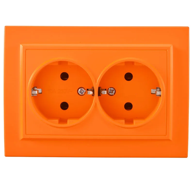 

Wall socket Pop Socket Orange color double Socket withearth Colorful European DIY Socket 16A 250V legrand Schneider livolo