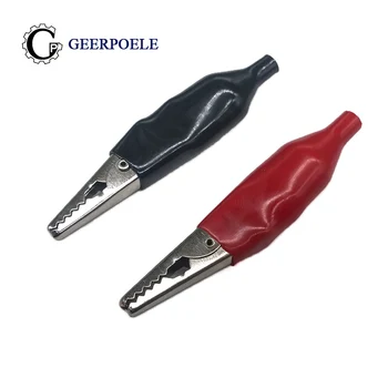 

10pcs/lot 45 MM Metal Alligator Clip crocodile clip Electrical Clamp for Testing Probe Meter With Red Black Plastic Spring clip