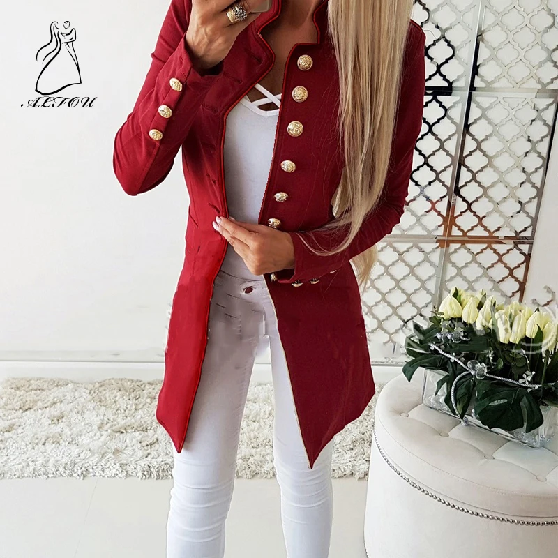 Vintage Single Breasted Women Pockets Jackets Female Blazers Outerwear high quality Long Sleeved Single-breasted Slim Blazer Vintage Single Breasted Women Pockets Jackets Female Blazers Outerwear high quality Long Sleeved Single-breasted Slim Blazer