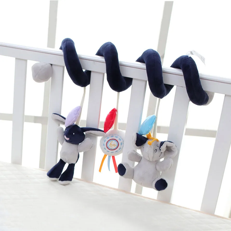Развивающие игрушки для малышей Детские плюшевые животные погремушка Мобильная детская коляска кровать кроватка спиральные Висячие Игрушки для детей от 0 до 12 месяцев
