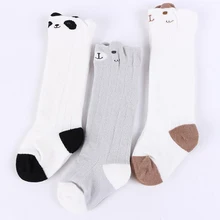 Детские хлопковые милые Мультяшные носки с ушками животных Детские хлопковые носки длинные гетры милые носки детские носки для мальчиков и девочек 3 пар/уп