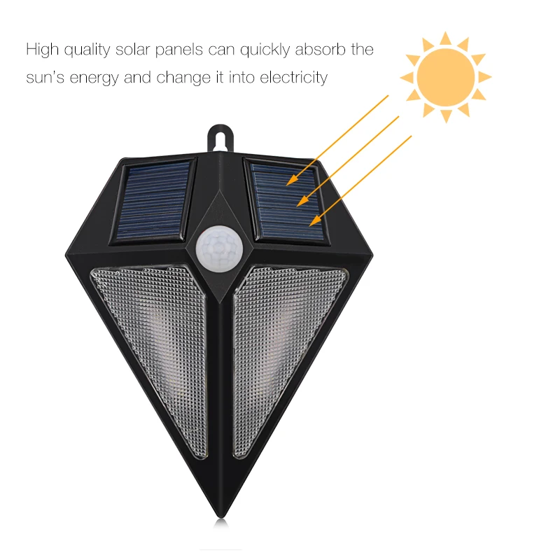 Diamond shaped solar wall light SOCO (42)